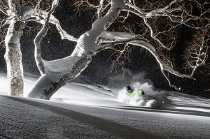 niseko united night skiing powder japow